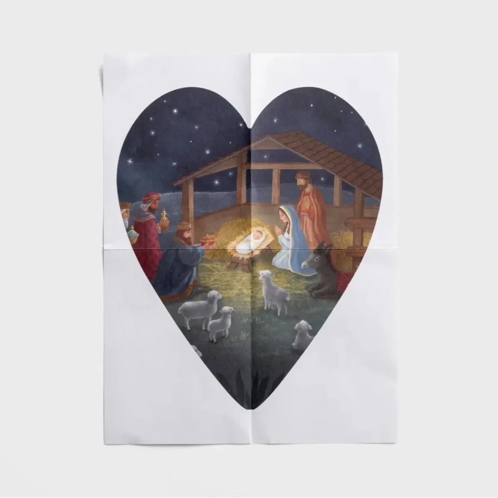 Demdaco Nativity Countdown Puzzle with Blue and Brown Tones
